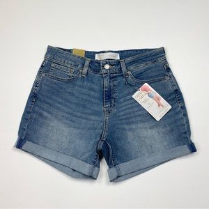 NEW! Women’s Signature Gold by Levi’s Mid Rise 5” Denim Jean Shorts Size 8